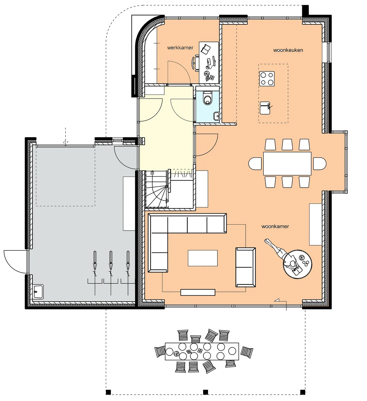 Plattegrond van de begane grond